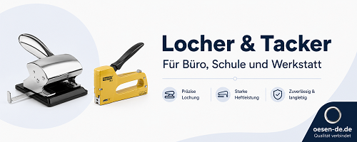 Locher und Tacker für Büro, Dokumente und Papierverarbeitung
