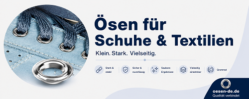 Ösen für Schuhe, Lederwaren und Textilien