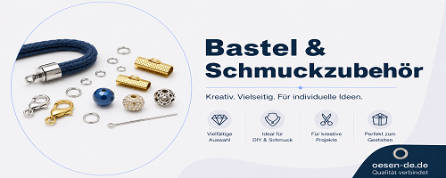 Bastel- und Schmuckzubehör mit Stiftösen und Mini-Karabinern