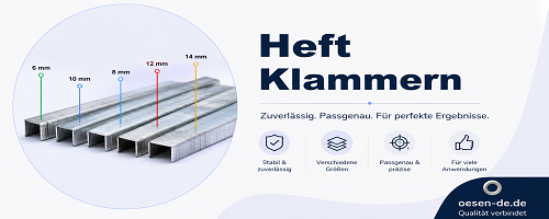 Heftklammern für Tacker, Heftzangen und Heftgeräte