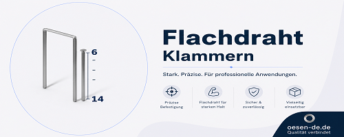 Flachdrahtklammern für Tacker, Heftgeräte und Verpackungsanwendungen