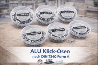 ALU Klick-Ösen nach DIN 7340 Form A für Duo...