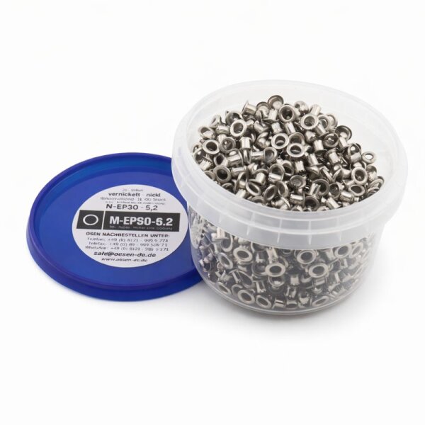 Ösen NEP30–5,2 mm vernickelt 1000 Stück für 20–30 Blatt