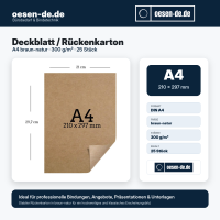 Deckblatt – Rückenkarton braun-natur A4 300...