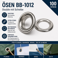 Öse BB-1012 (Double-Öse mit Scheibe) Rostfrei...