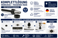 Paffrath Einschlagwerkzeug – Einschlagstempel – Ø 12 mm für Double-Öse (Öse mit Scheibe) – weitere Darstellung