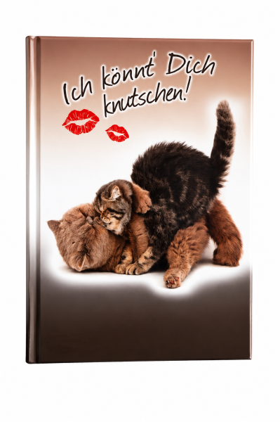Notizbuch A5 kariert 80 Blatt 80 g/m² – Katzenmotiv Ich könnt Dich knutschen