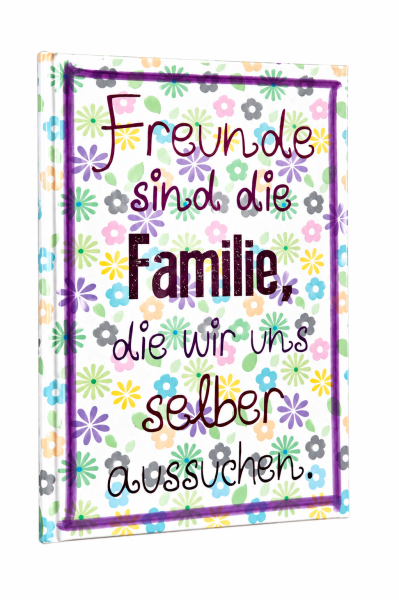 Notizbuch A5 kariert 80 Blatt 80 g/m² – Freunde sind die Familie