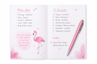 Notizbuch A5 kariert 80 Blatt 80 g/m² – Flamingo Strandmotiv – weitere Produktansicht