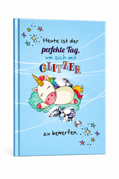 Notizbuch A5 kariert 80 Blatt 80 g/m² – Einhorn Glitzer