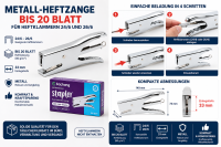 Metall-Heftzange mit kraftsparender Hebelmechanik